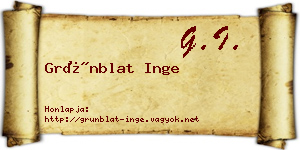 Grünblat Inge névjegykártya